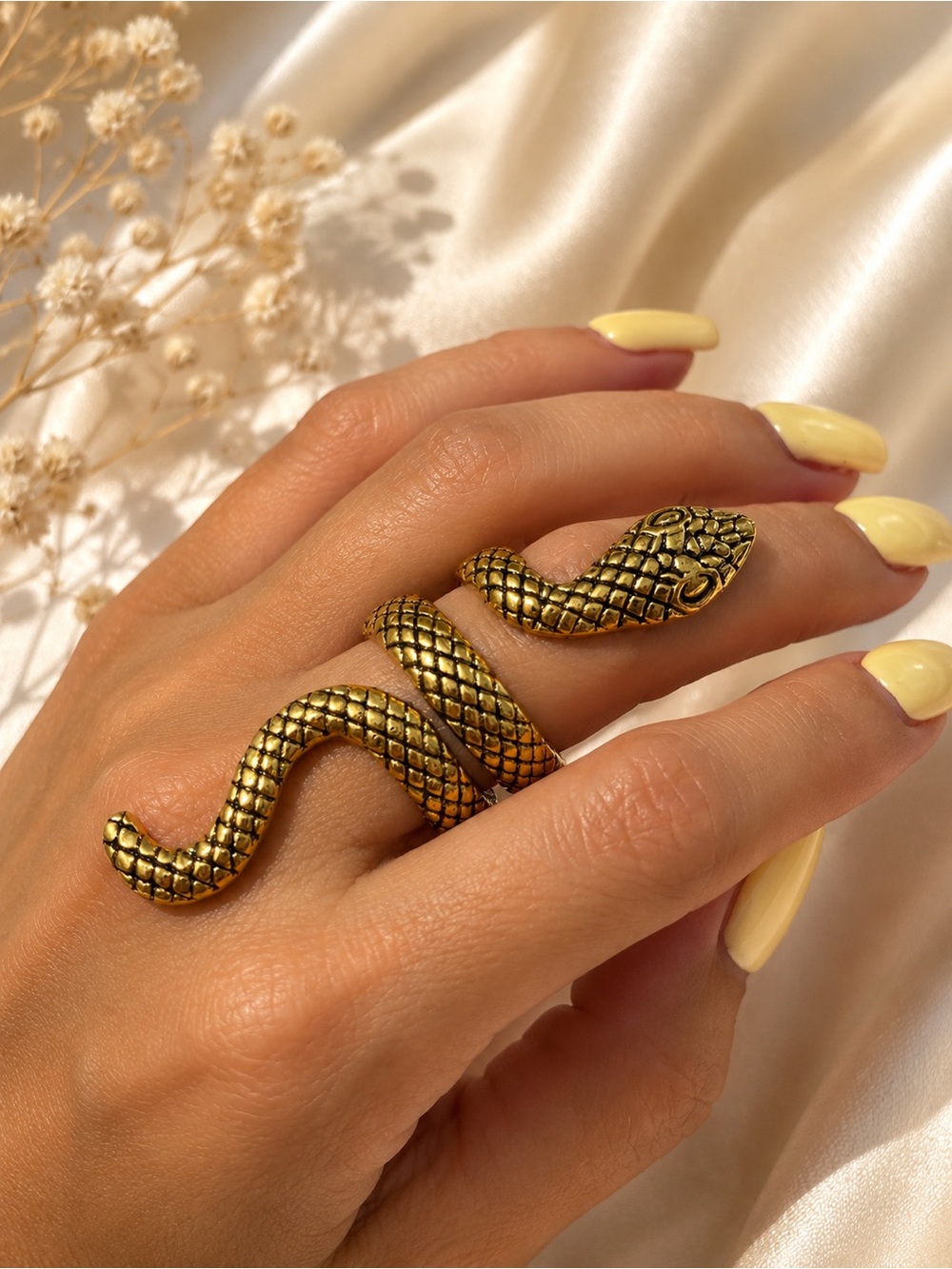Gold  Serpentine Snake Wrap Rings